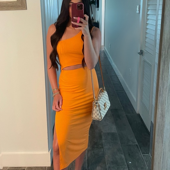 Amazon Dresses & Skirts - Amazon One-Shoulder Orange Dress